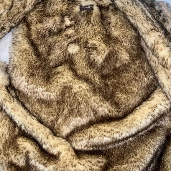 Crosby Tan Faux Suede and Fur Sleeveless Warm Winter Layering Vest Size Large - Picture 10 of 14